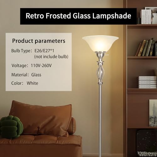 Glass Lamp Shade Replacement for Torchiere Floor Lamps