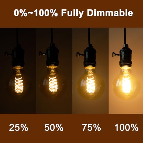 G25 Globe LED Edison Light Bulbs (4 Count)