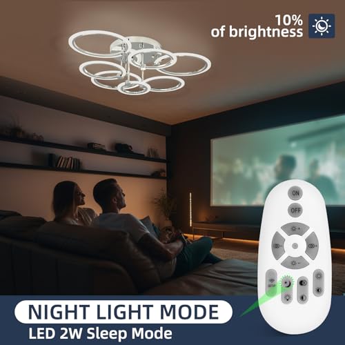 7 Ring Modern LED Flush Mount Ceiling Light
