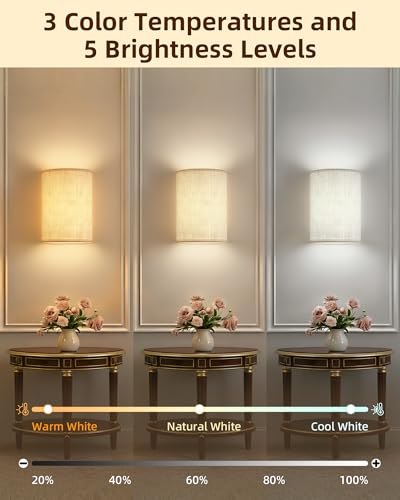 Battery Operated Wall Sconce Set of Two with Remote (2 Count)