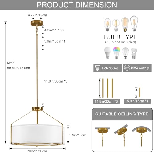 20Inch Drum Chandeliers