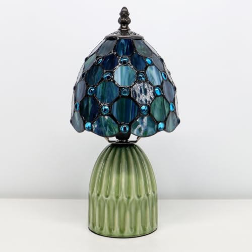 Tiffany Stained Glass Mushroom Table Lamp 12.5 Inch