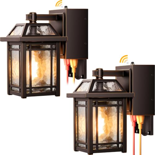 Bronze Dusk to Dawn Outdoor Lighting with GFCI Outlet (Oil-Rubbed Bronze / D2D 2-Pack)
