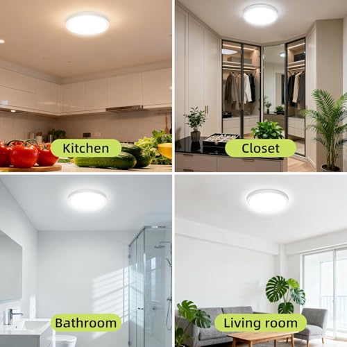 8PACK Flush Mount LED Ceiling Light Fixture 5CCT 9Inch 18W & 200W Equivalent Closet Light Fixture