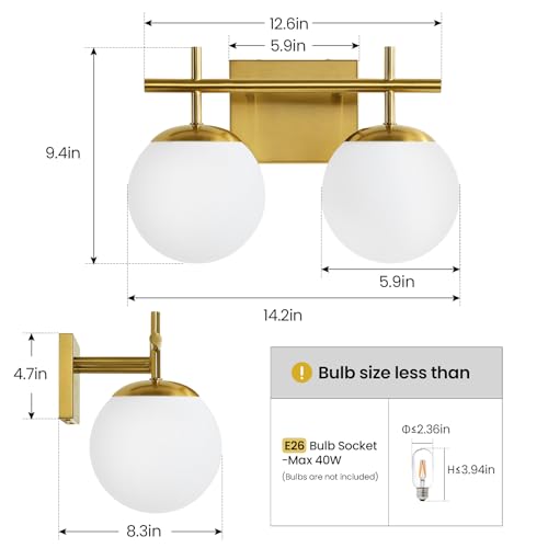 Gold Vanity Light (2 Count)