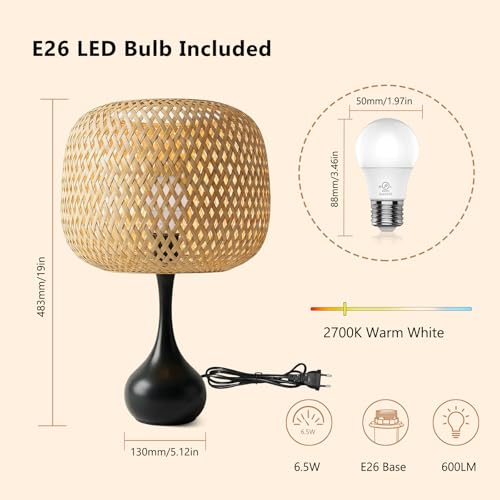 Touch Bedside Lamp for Bedroom