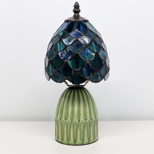 Tiffany Stained Glass Mushroom Table Lamp 12.5 Inch