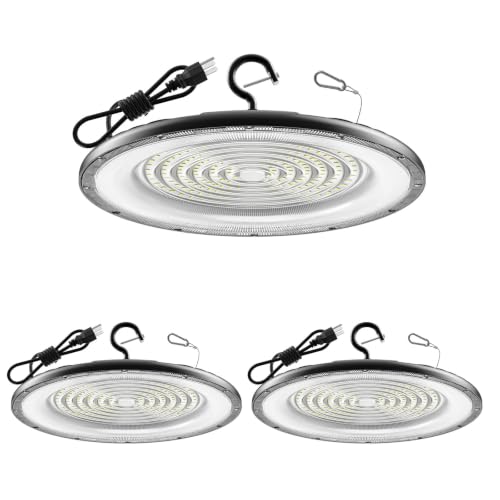 300W UFO High Bay Light 3 Pack 45000LM LED Shop Lights Plug & Play