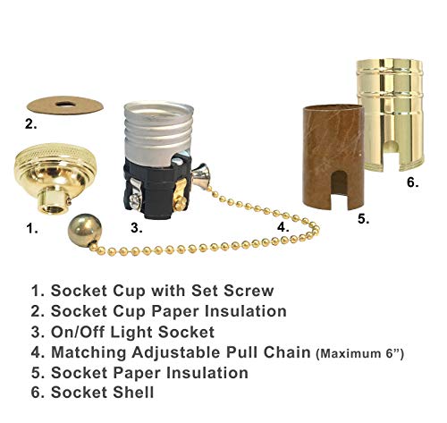 Pull Chain Lamp Socket for Incandescent LED Bulbs (4 Count)