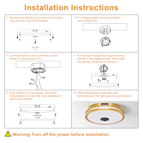 2 Pack 12" LED Motion Sensor Outdoor Ceiling Light (2 Count)