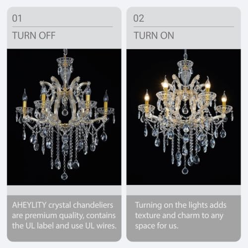 Modern 6 Light Maria Theresa Crystal Chandelier for Bedroom Luxury K9 Crystal Gold Chandelier Pendant Lighting Fixture for Dining Room