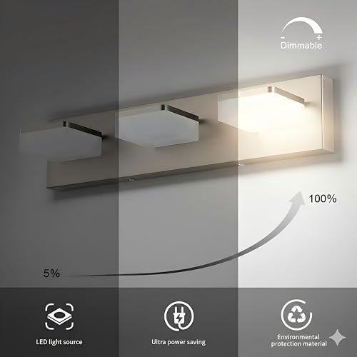 Brushed Nickel Vanity Lights for Bathroom (3 Count)