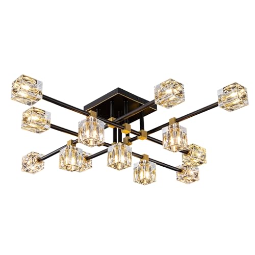 Crystal Ceiling Light Fixture with 13
