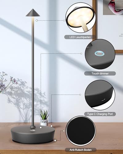 Cordless Table Lamp Rechargeable 6000mAh Battery Outdoor LED Light (2 Count)