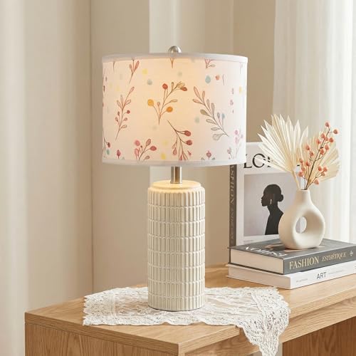 23'' Table Lamp with Flower Lampshade for Night Stands
