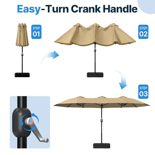 15x9ft Patio Umbrella with Base Included