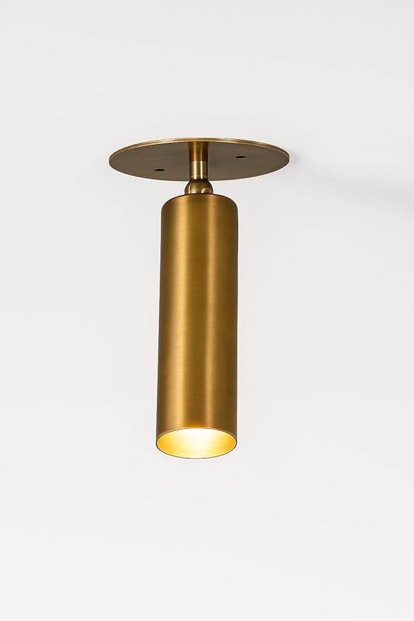 Adjustable Brass Ceiling Spotlight – Modern Rotatable Antique Finish LED Light Fixture for Indoor Accent & Track Lighting – Vintage Minimalist Ceiling Mount Light for Home, Office (Antique Black)