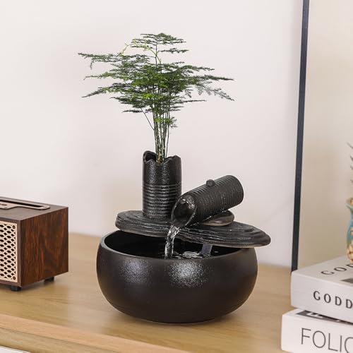 Ceramic Tabletop Fountain Water Feature Fall Indoor and Outdoor Decoration