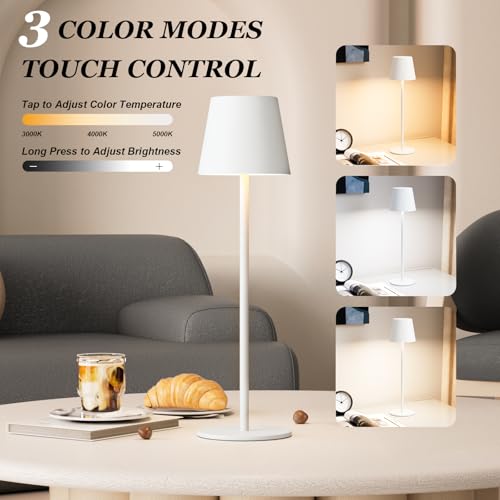 White Cordless Table Lamp Rechargeable