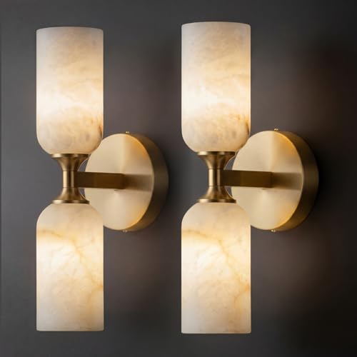 Alabaster Wall Sconces Set of 2 (2 Count)