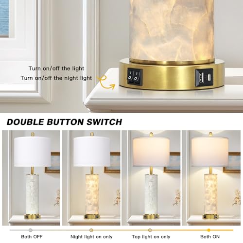 29" Coastal Seashell Table Lamp for Living Room Set of 2 (2 Count)