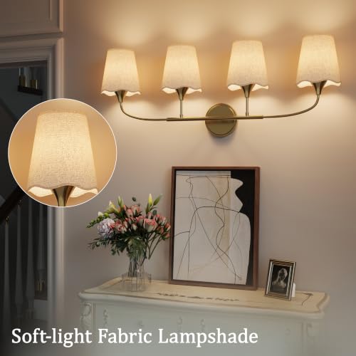 Bathroom Light Fixtures Over Mirror (Gold / 4 Light)