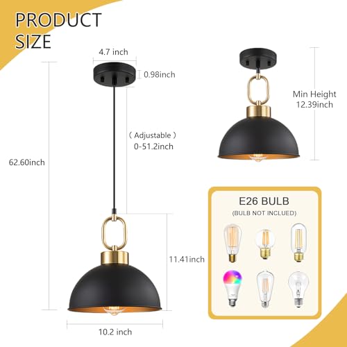 Black and Gold Pendant Lights Kitchen Island