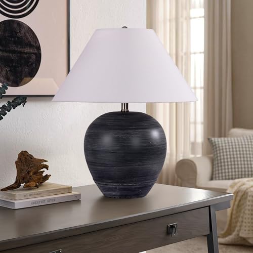 21'' Large Gray Base Ceramic Basin Table Lamp for Bedroom