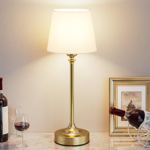 Gold Cordless Table Lamp with Rechargeable Battery