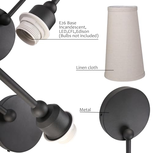 Set of 2 Linen Fabric Wall Sconces (2 Count)