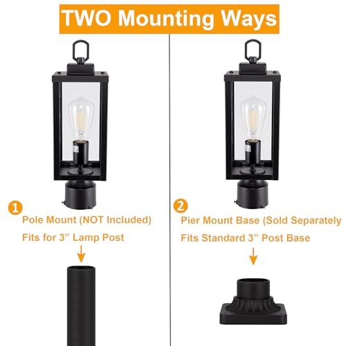 Outdoor Post Light Fixture (2 Count)
