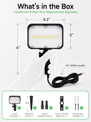 Low Voltage Flood Lights Outdoor (7W Warm White (3000K) / 2 Pack(Wiring Required))