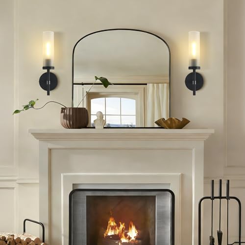 15" Hardwired Frosted Glass 2 PC Bathroom Wall Sconces