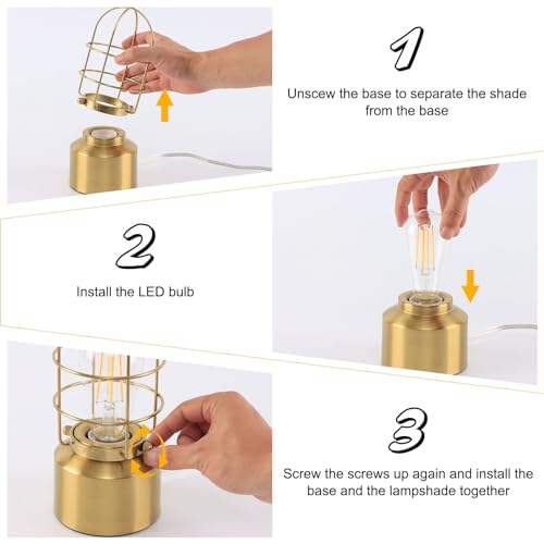 Small Touch Gold Table Lamp for Small Spaces