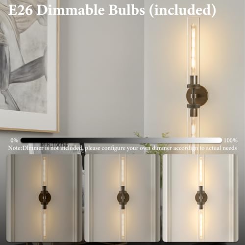 Knurled Brass Bathroom Wall Sconce