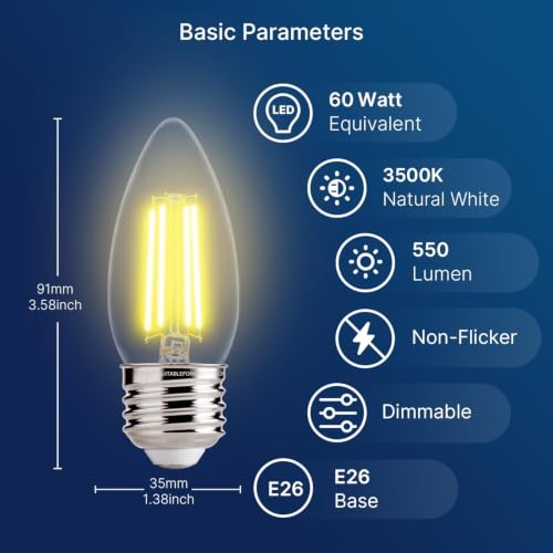 60W Equivalent LED Chandelier Light Bulbs (48 Count)