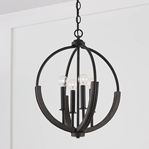 Capital Lighting 347642CK Clive Farmhouse Handcrafted Mango Wood Pendant Ceiling Light Fixture