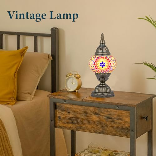 Turkish Mosaic Lamp Stained Glass Table Lamp with Tiffany Style