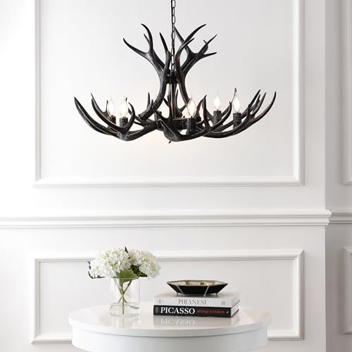 Eldora 6 Light Resin Antler Chandelier 33"