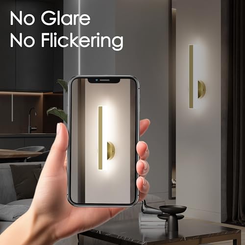 Gold Wall Sconce Hardwired Modern LED 18W Wall Sconce Set of Two
