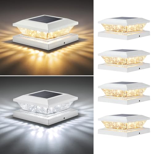 4x4 Solar Post Cap Lights Outdoor 4 Pack (4 Count)