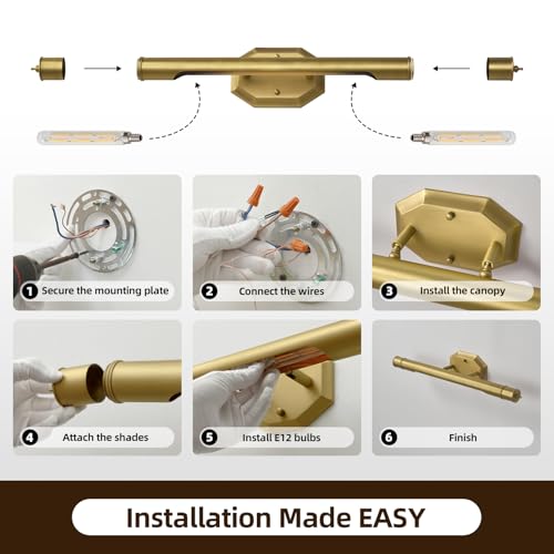 Brass Vintage Picture Light Hardwired