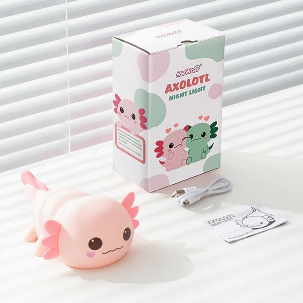 Huggwaii Squishy Axolotl Night Light for Kids