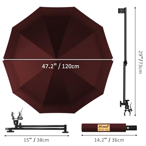 UPF 50+ Beach Umbrella with Adjustable Universal Clamp