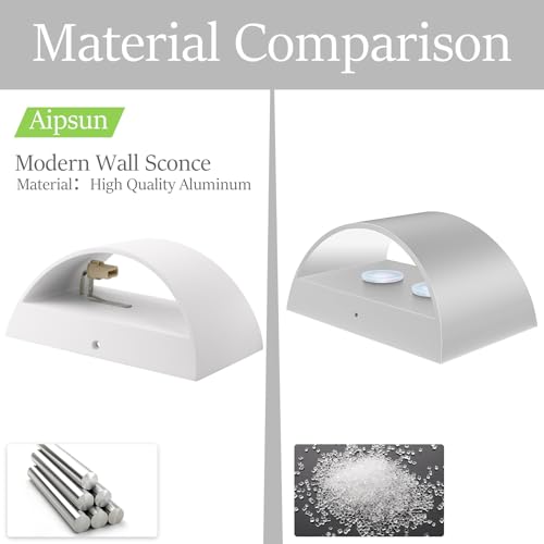 4 Pack Aluminum Modern Indoor LED Wall Sconce Hardwired Interior Wall Lights Up and Down Wall Mount Light for Living Room Bedroom Corridor Conservatory Warm White 3000K (4 Count)