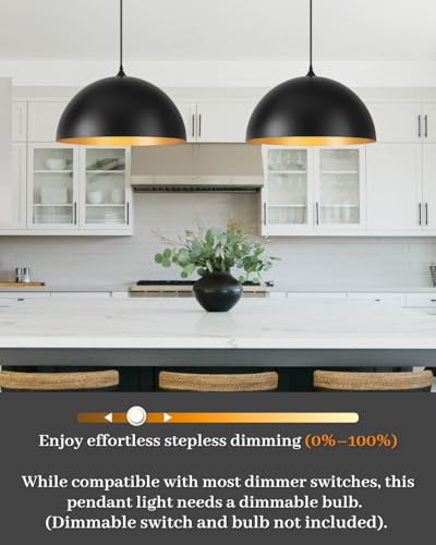 Black Pendant Lights Kitchen Island (2 Count)