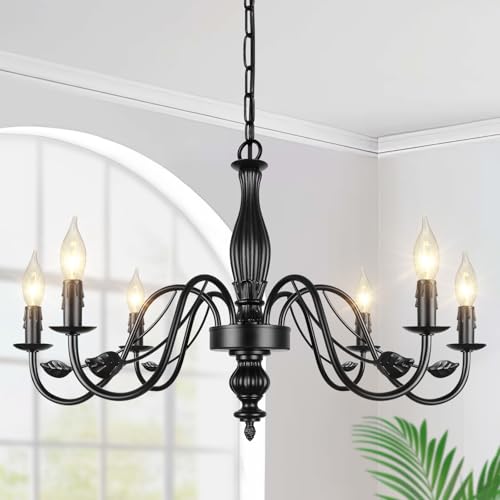 29" Black Farmhouse Chandelier