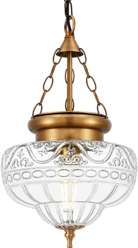 Vintage Antique Brass Pendant Light
