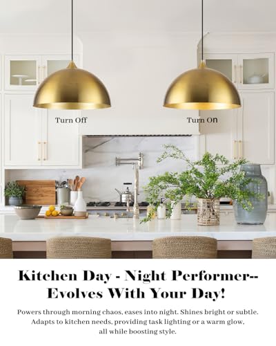 Gold Pendant Lights Kitchen Island 2 Pack
