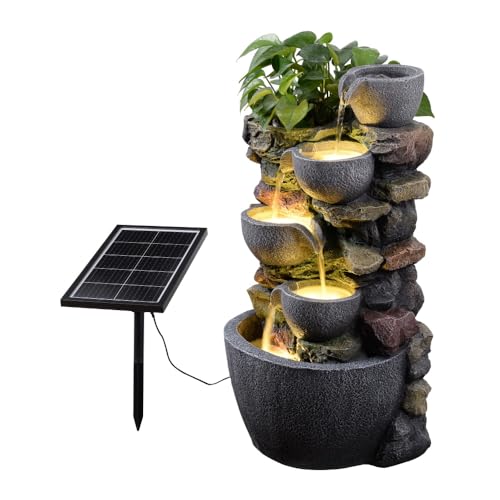 24'' Stacked Rock Solar Powered Water Fountain